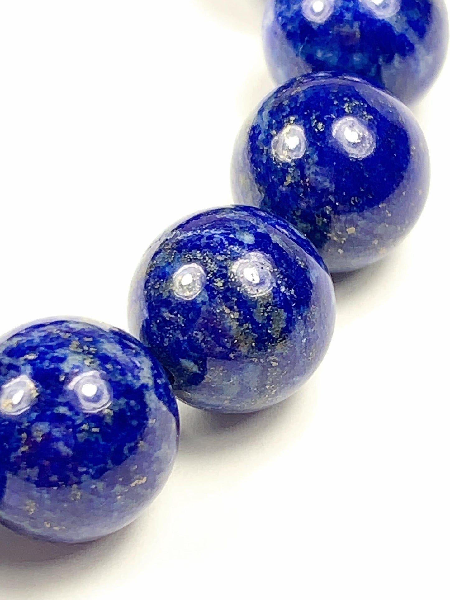 No Dyed Good Quality Natural Lapis Lazuli Stretch Bracelet: Blue Gold Gemstone