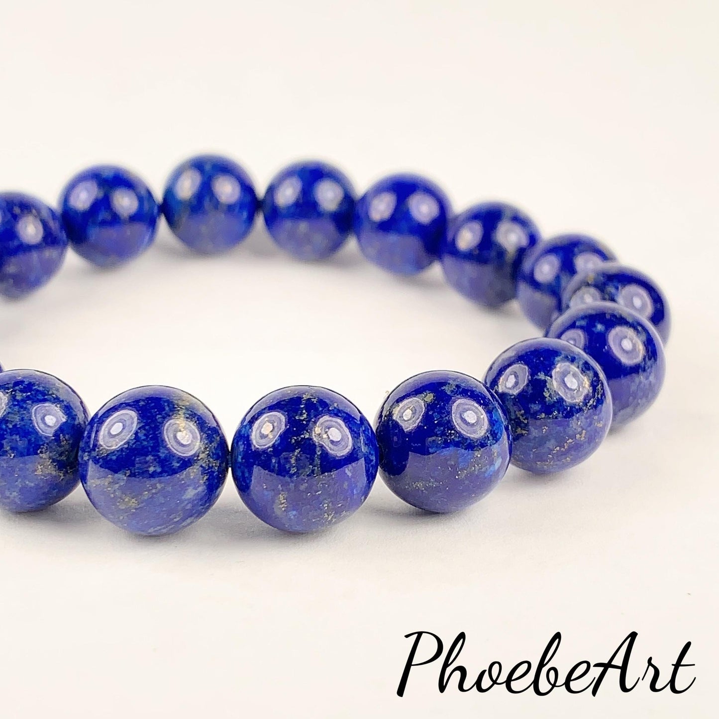 No Dyed Good Quality Natural Lapis Lazuli Stretch Bracelet: Blue Gold Gemstone