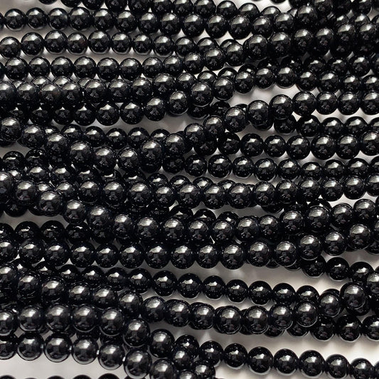 Grade AAA Genuine Natural  Black  Spinel Smooth Round Beads 15.5" Strand Gemstone 2mm 3mm 4mm 6mm 8mm 10mm 12mm 14mm 16mm 18mm 20mm