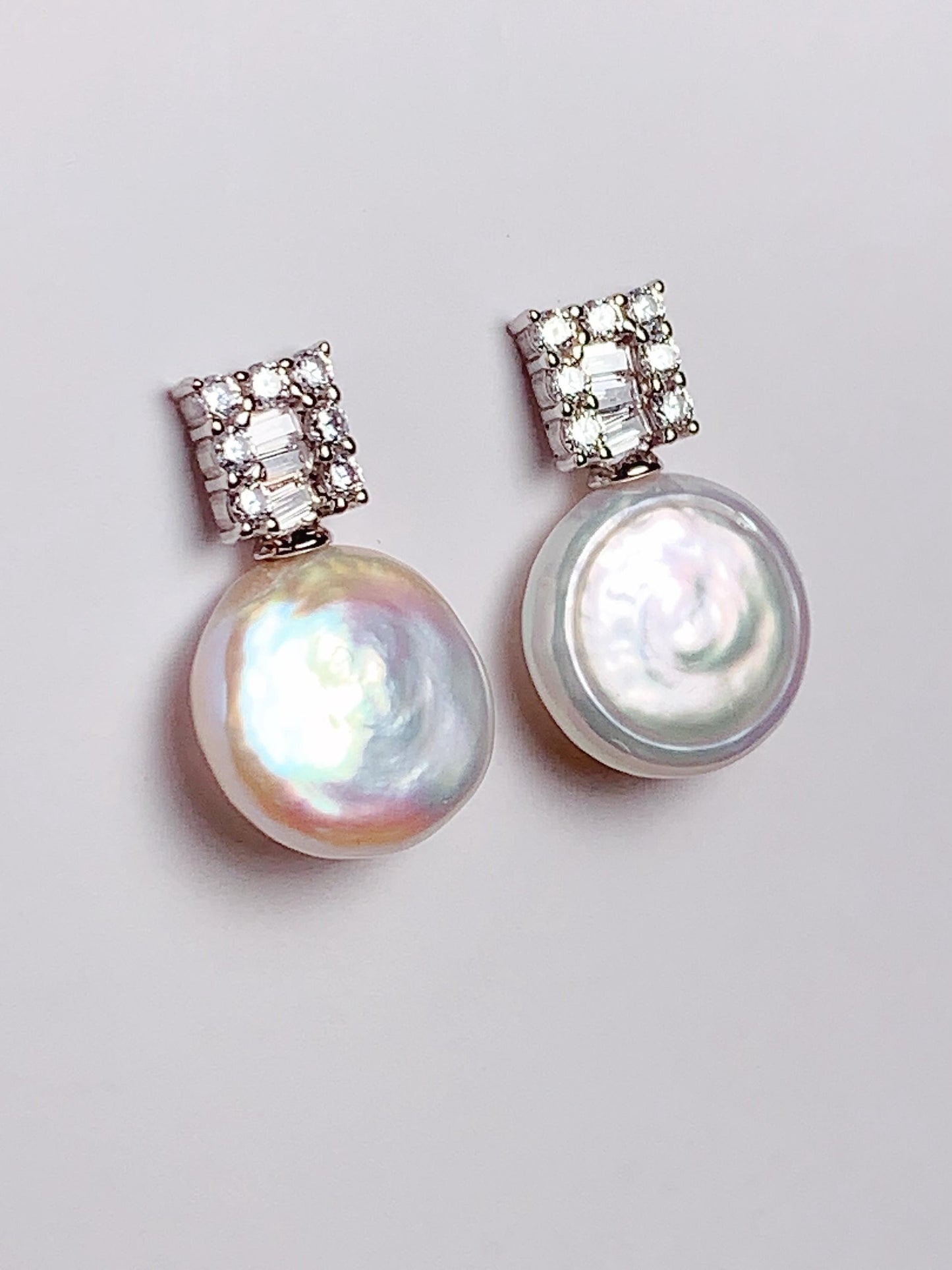 12mm Natural Freshwater pearls 18k Gold Plated S 925 Sterling Silver Earrings ear stud