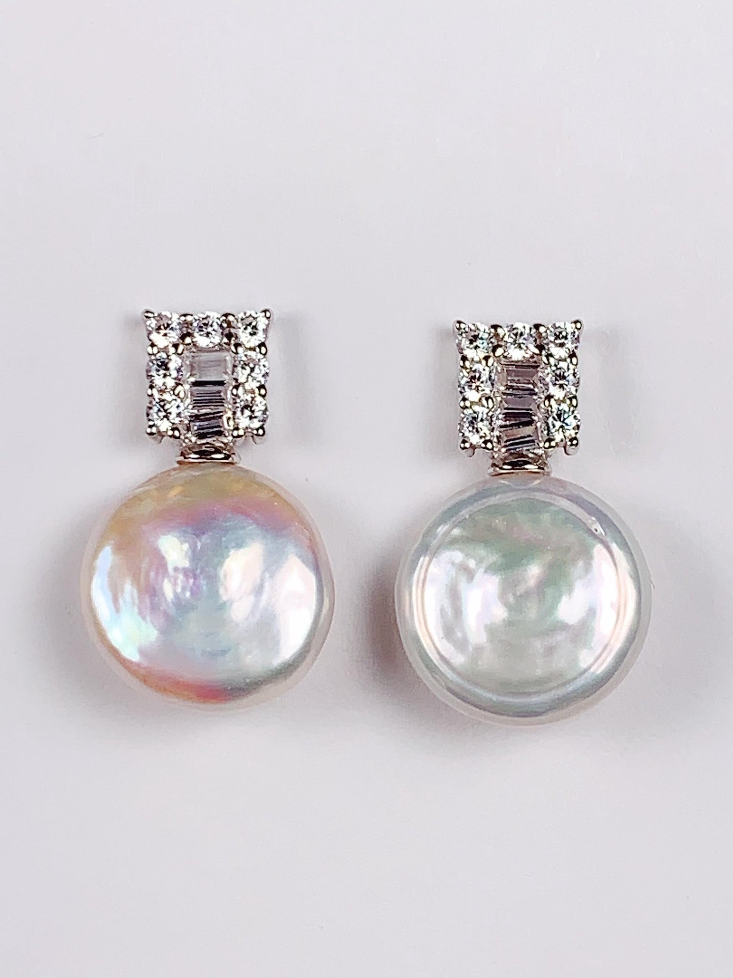 12mm Natural Freshwater pearls 18k Gold Plated S 925 Sterling Silver Earrings ear stud