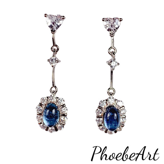 Aquamarine Sterling Silver Earrings: 18k Gold Plated, Oval Cut