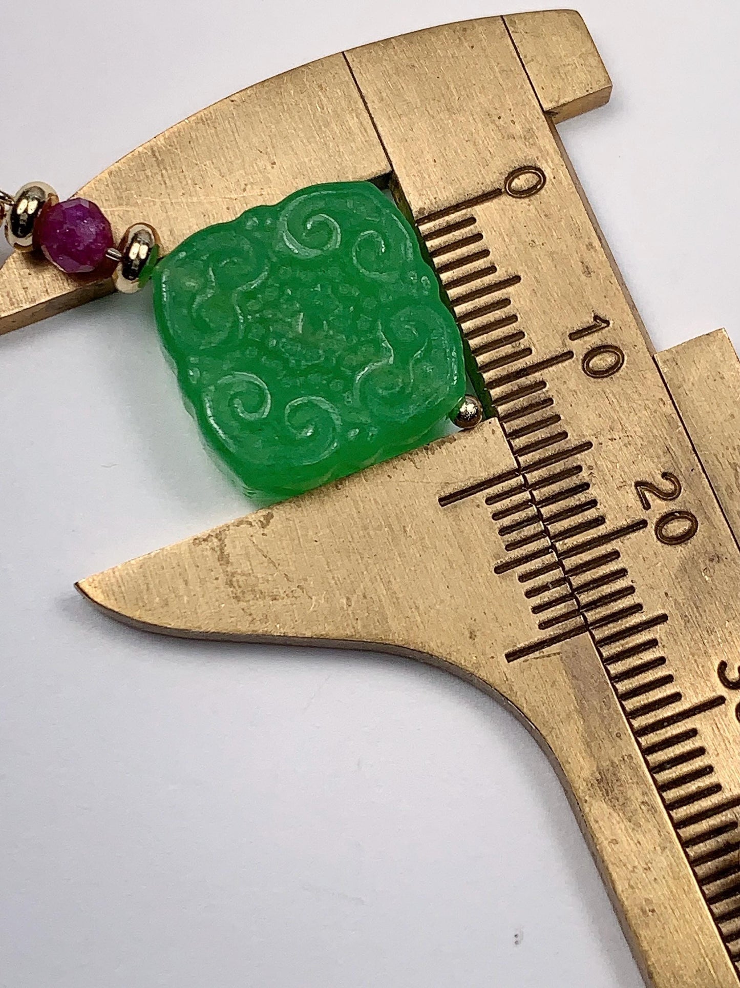 Green Jade & Ruby 14K Gold Filled Earrings