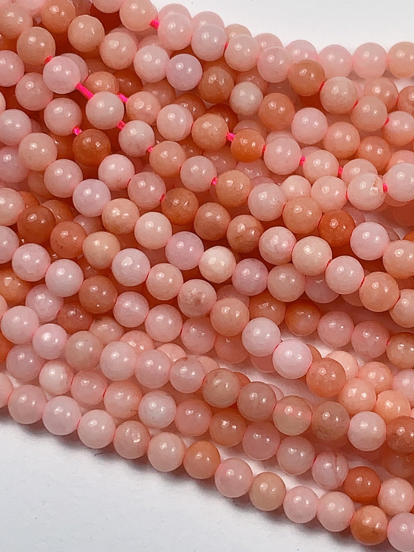AAA Good Color Natural Peach Pink Aventurine Smooth Round Beads 15.5" Strand 2mm 3mm