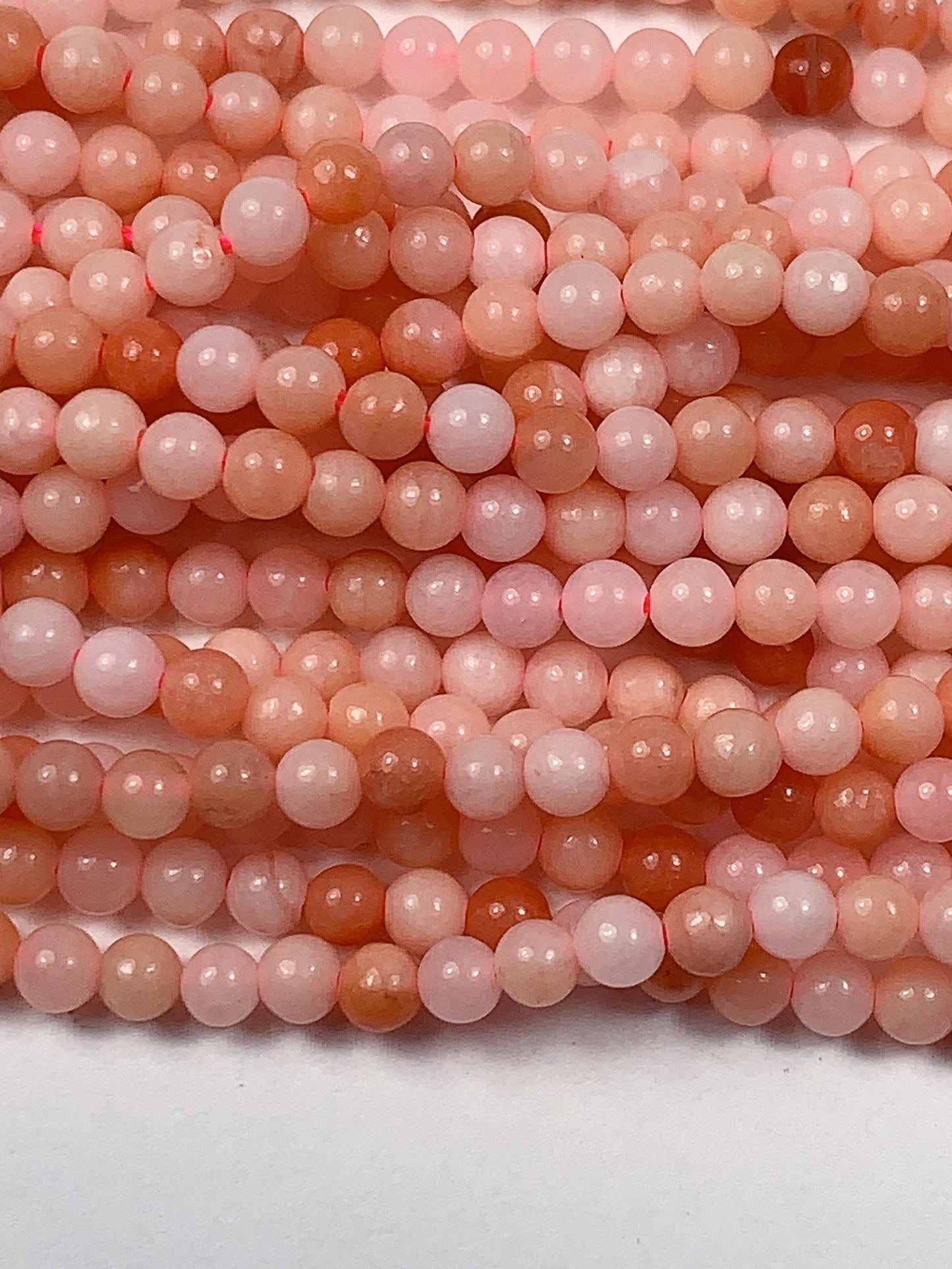 AAA Good Color Natural Peach Pink Aventurine Smooth Round Beads 15.5" Strand 2mm 3mm