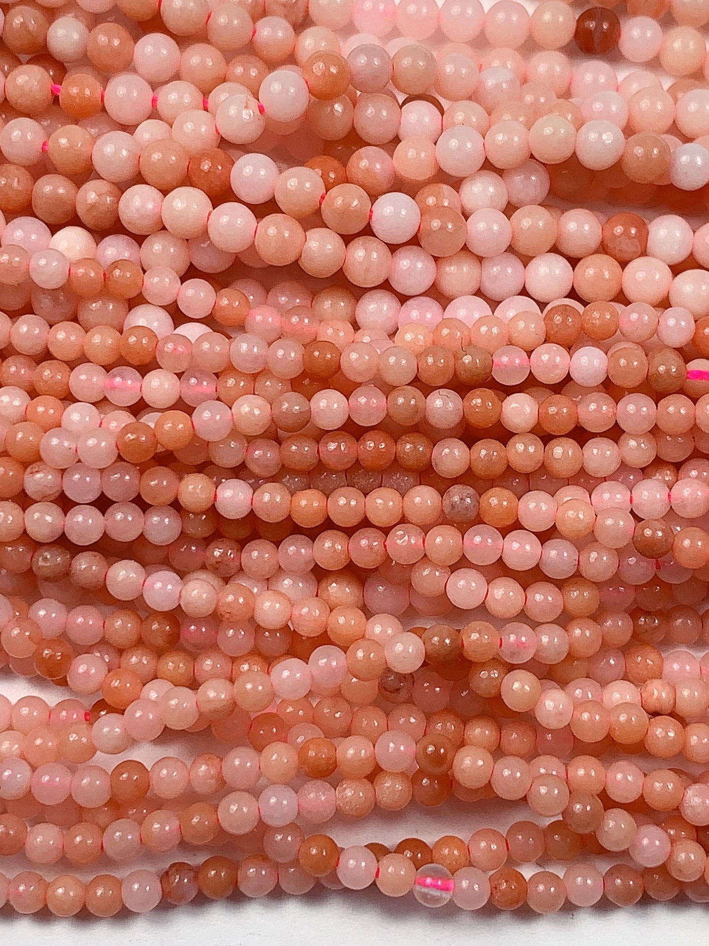 AAA Good Color Natural Peach Pink Aventurine Smooth Round Beads 15.5" Strand 2mm 3mm