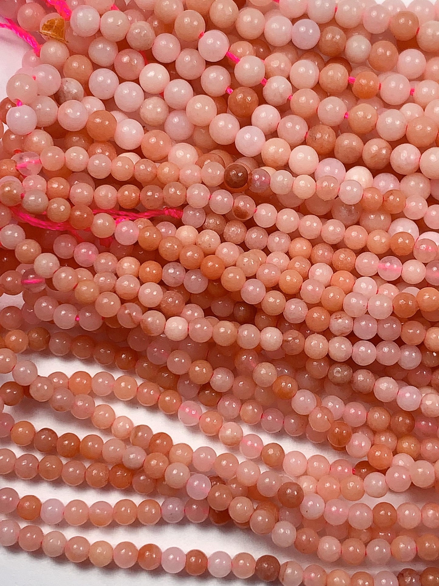 AAA Good Color Natural Peach Pink Aventurine Smooth Round Beads 15.5" Strand 2mm 3mm