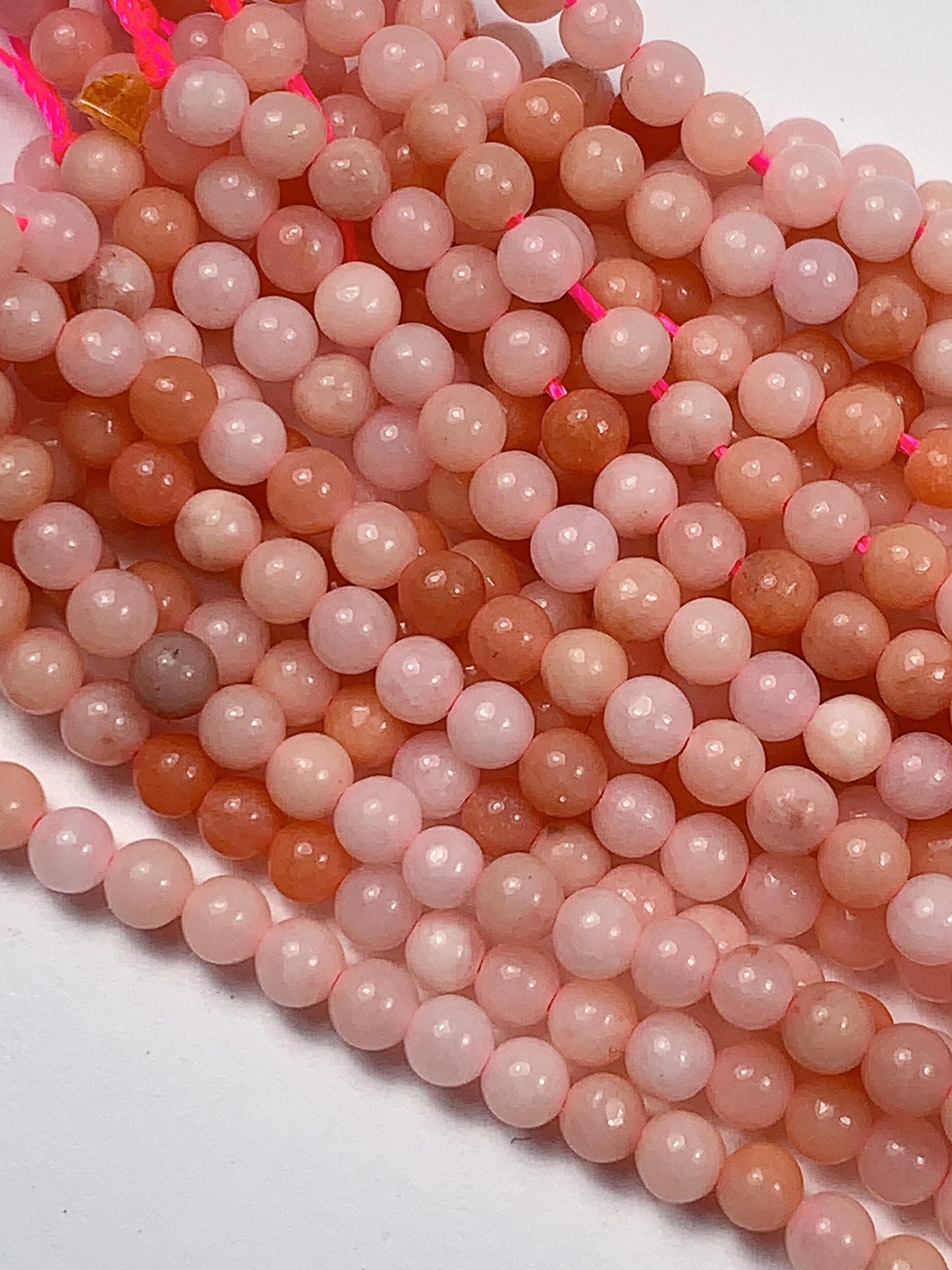 AAA Good Color Natural Peach Pink Aventurine Smooth Round Beads 15.5" Strand 2mm 3mm