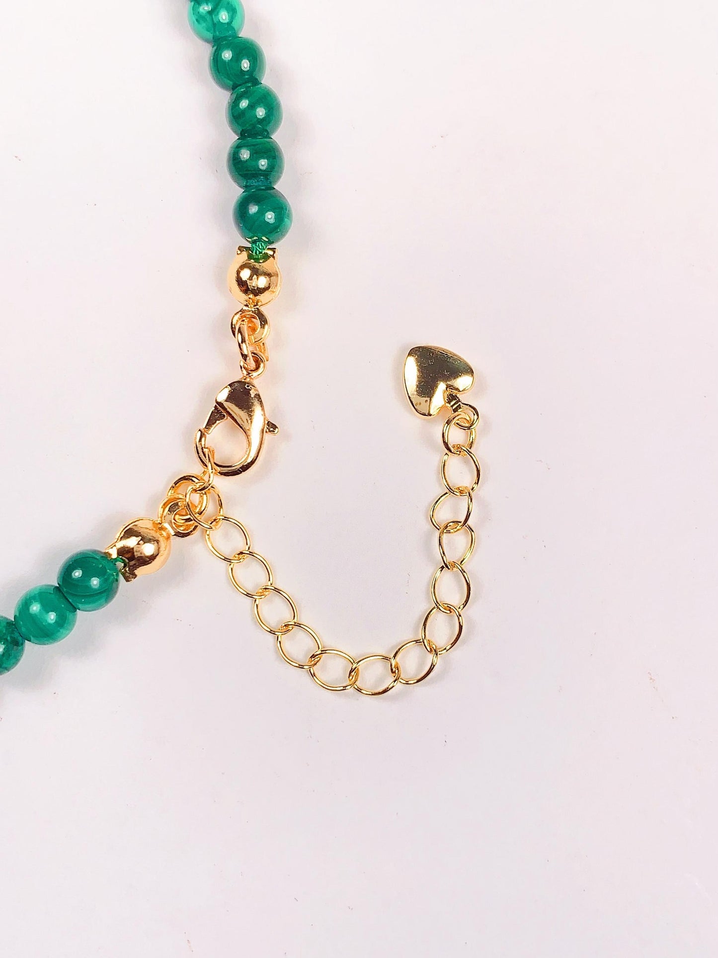 Malachite Bracelet Earrings Necklace Set: 14K Gold Filled Jewelry
