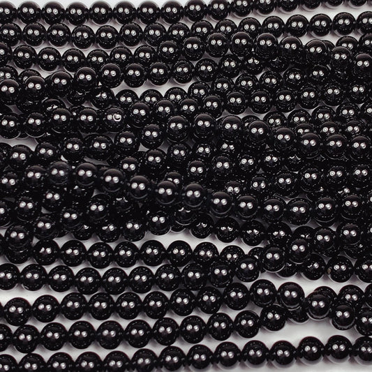 AAA Natural Black Spinel Smooth Round Beads 15.5" Strand Genuine Gemstone 2mm 3mm 4mm
