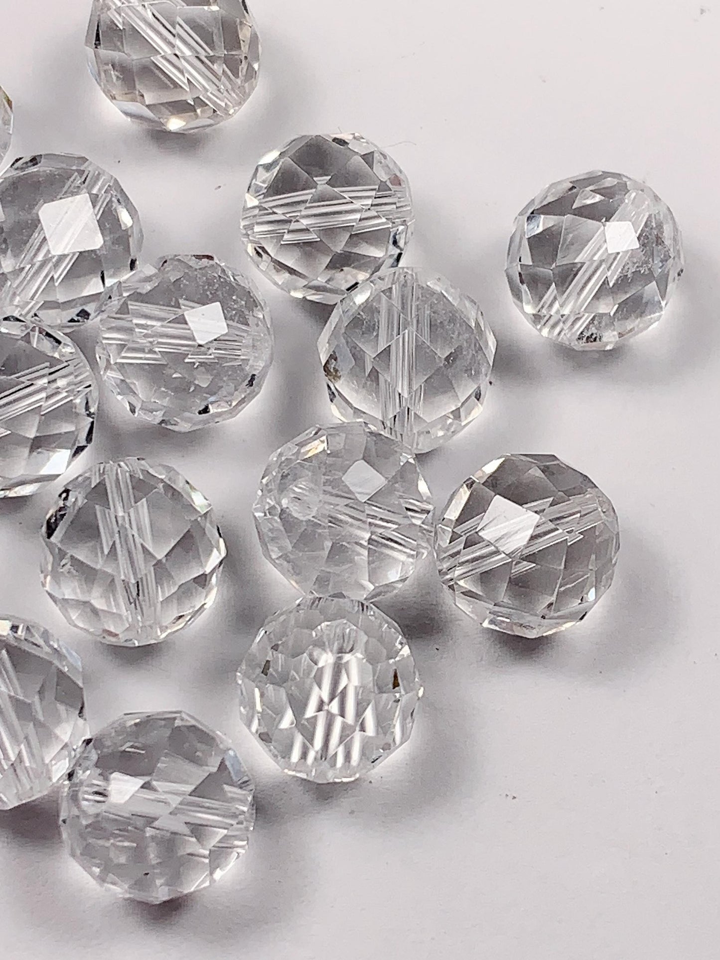 10mm Natural Clear White Quartz Rock Crystal beads Loose Gems Gemstone Bow Cut