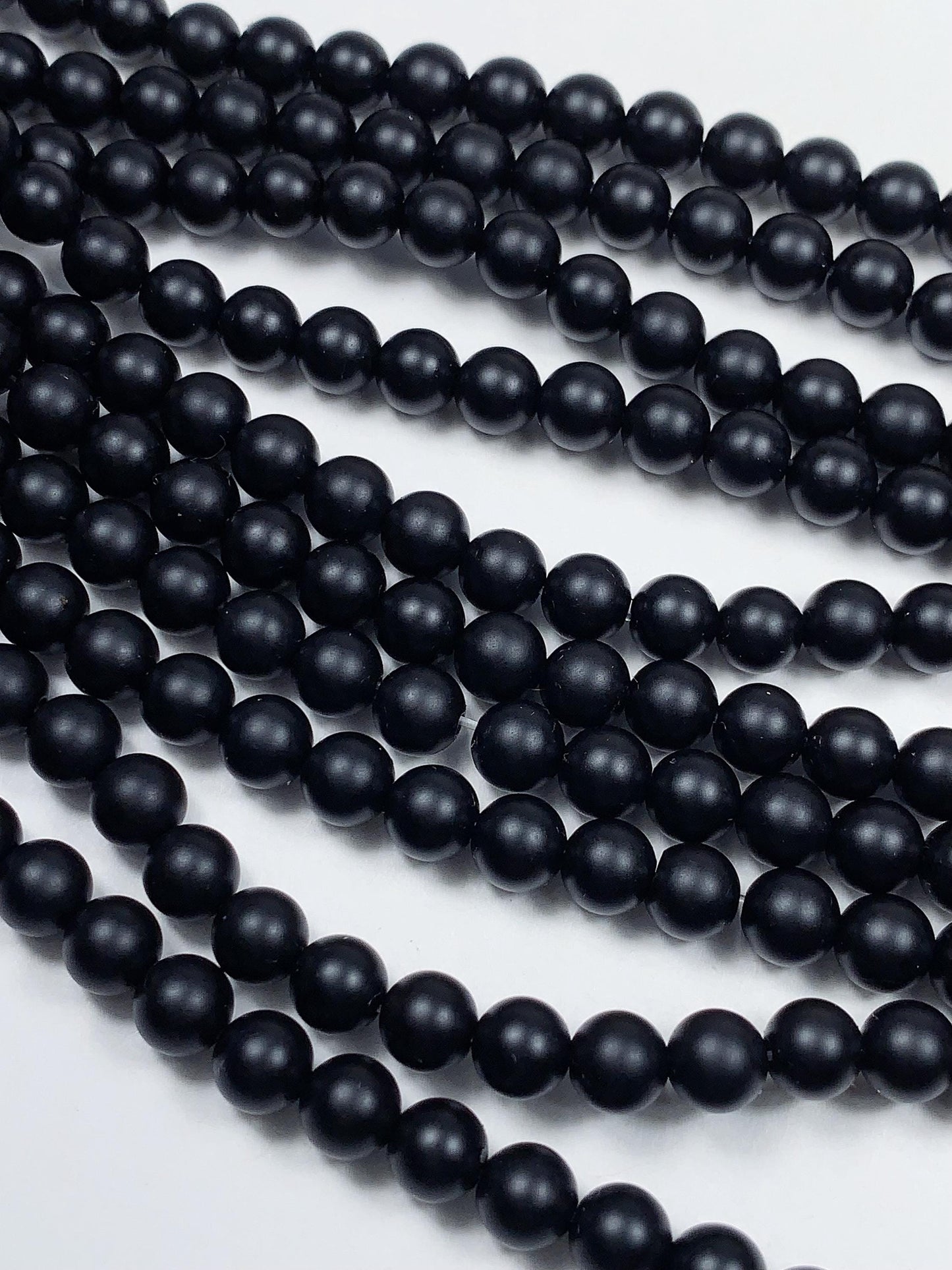 AAA Natural Black Tourmaline Smooth Round Beads 15.5" Strand Gemstone