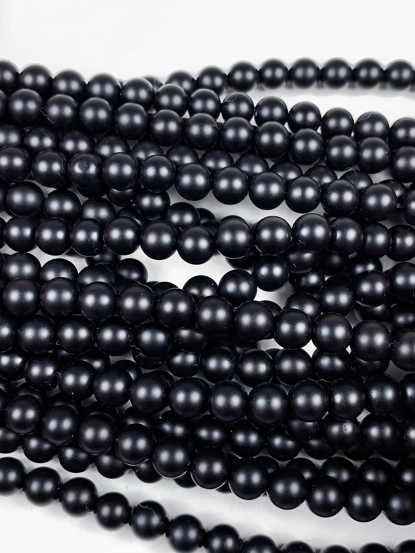 AAA Natural Black Tourmaline Smooth Round Beads 15.5" Strand Gemstone
