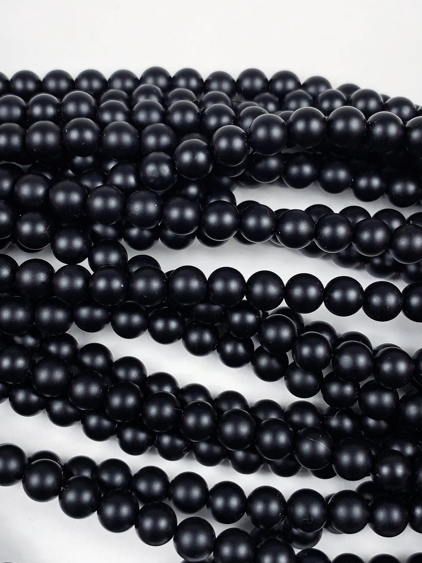 AAA Natural Black Tourmaline Smooth Round Beads 15.5" Strand Gemstone