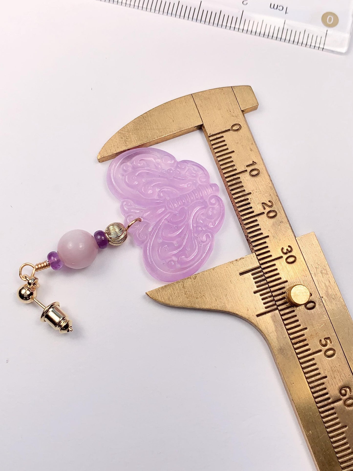 Amethyst Kunzite Earrings: 14K Gold Filled, Purple Jade Butterfly
