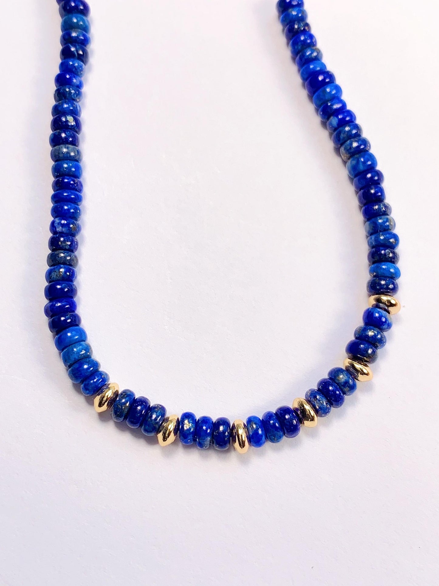 14K Gold Filled Lapis Lazuli Jewelry Set: Bracelet, Earrings, Necklace