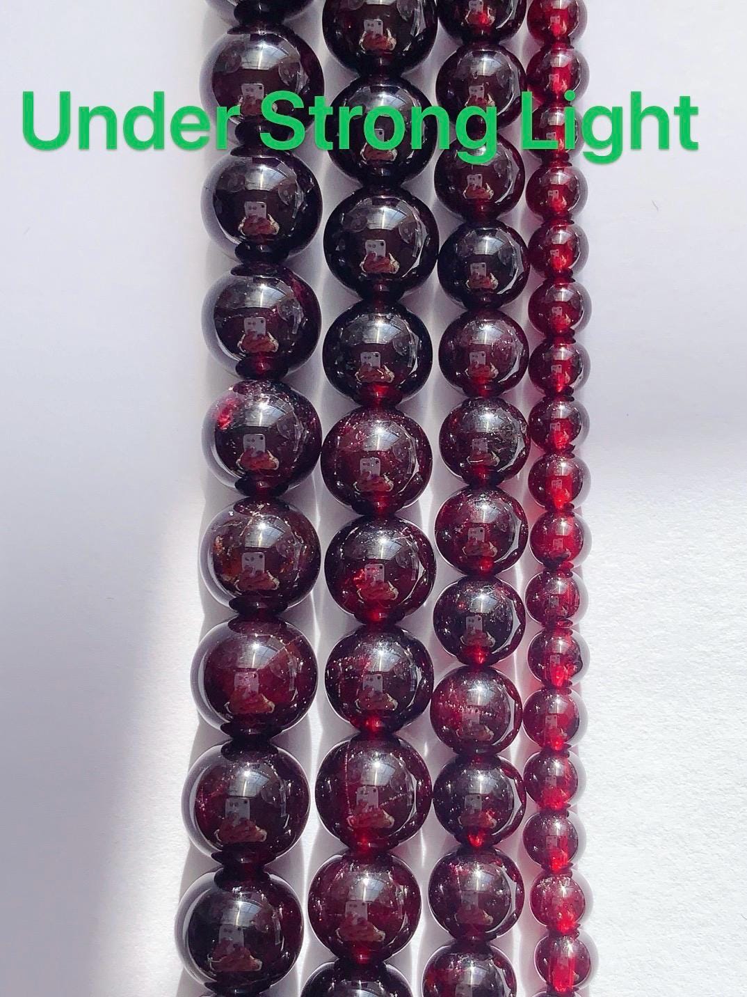 AAA Natural Red Garnet Smooth Round Beads Stretch Bracelet Gemstone January Birthstone