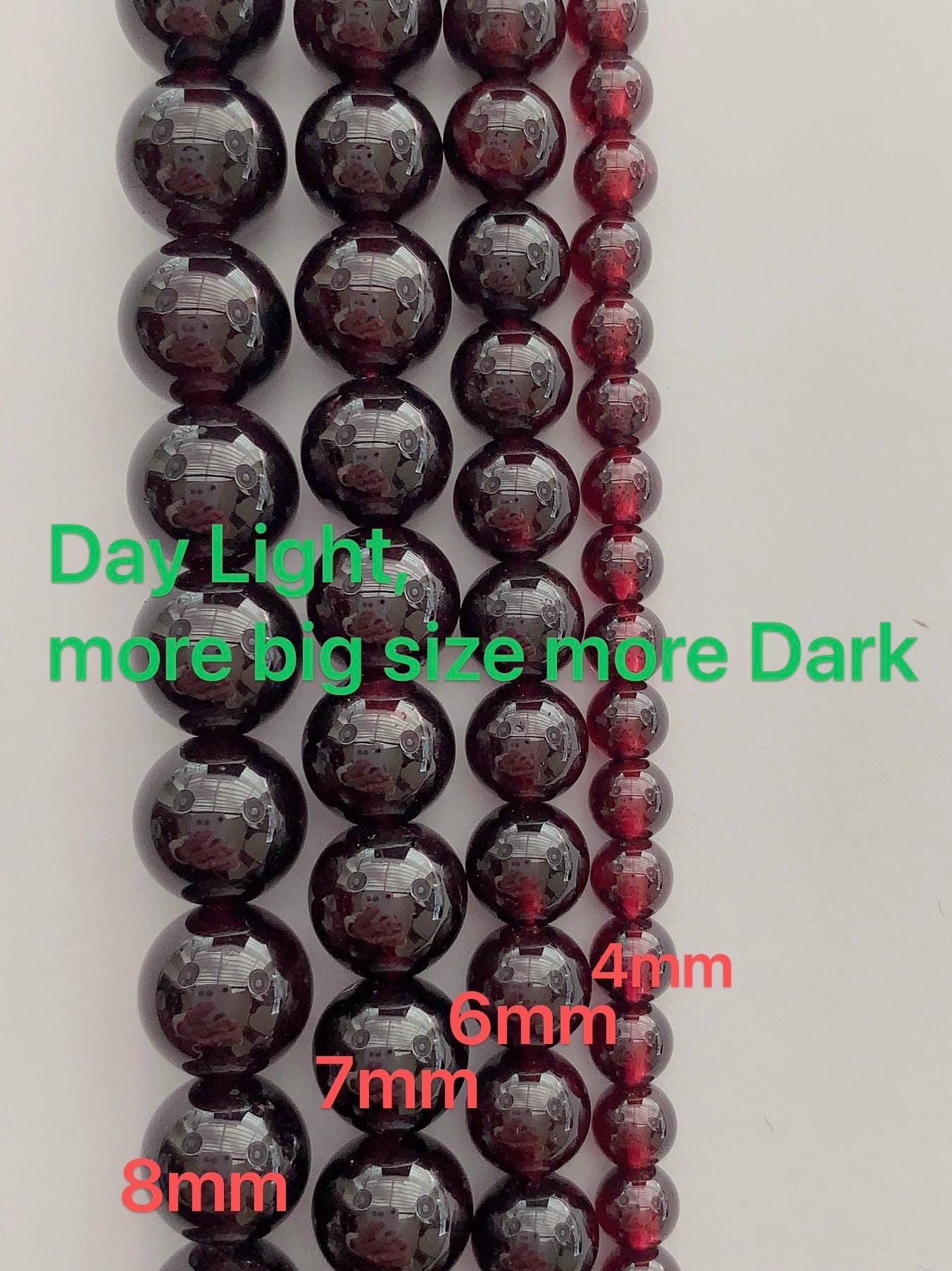 AAA Natural Red Garnet Smooth Round Beads Stretch Bracelet Gemstone January Birthstone