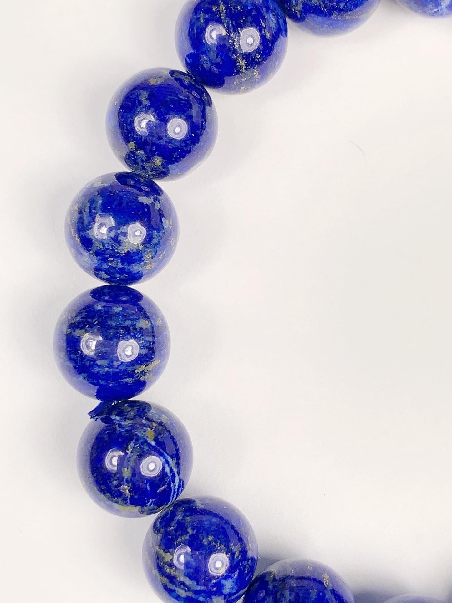 No Dyed Good Quality Natural Lapis Lazuli Stretch Bracelet: Blue Gold Gemstone
