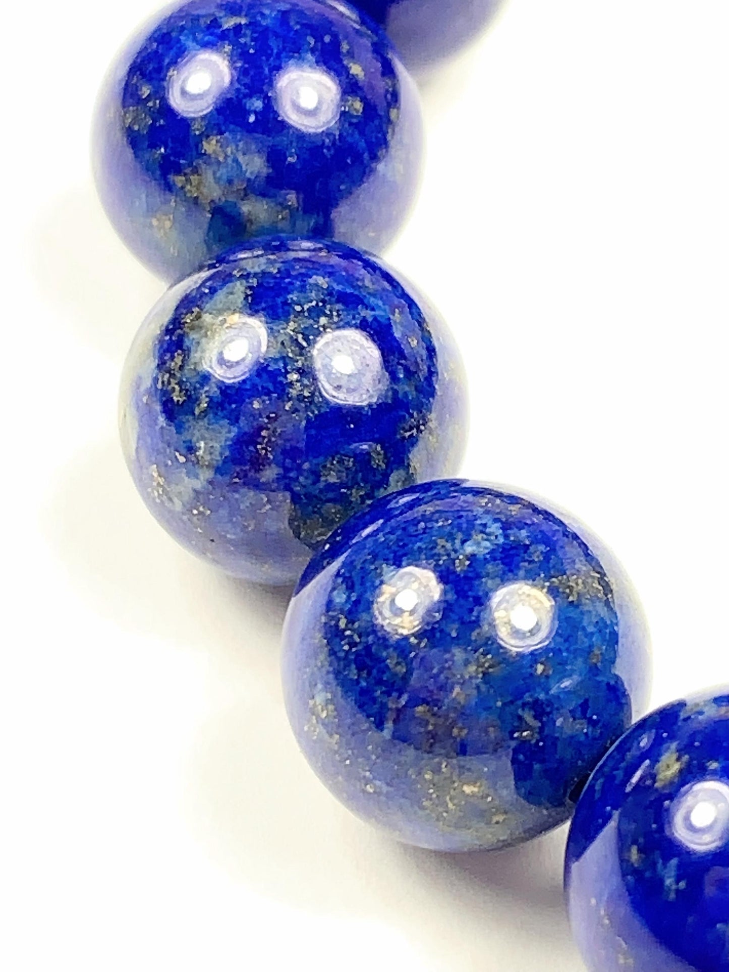 No Dyed Good Quality Natural Lapis Lazuli Stretch Bracelet: Blue Gold Gemstone