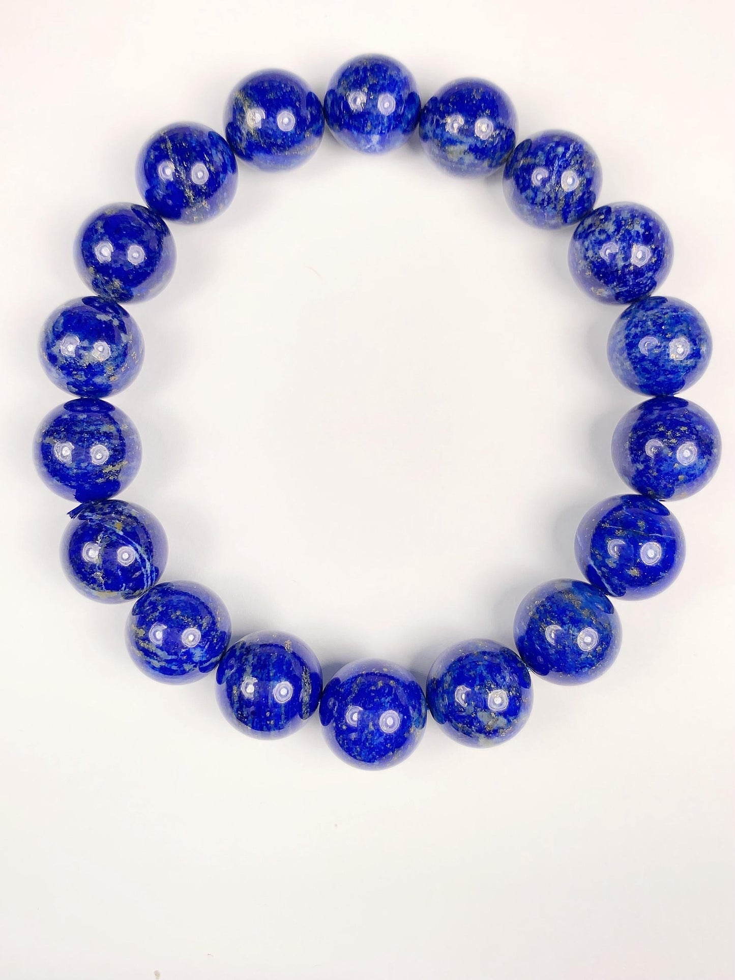 No Dyed Good Quality Natural Lapis Lazuli Stretch Bracelet: Blue Gold Gemstone