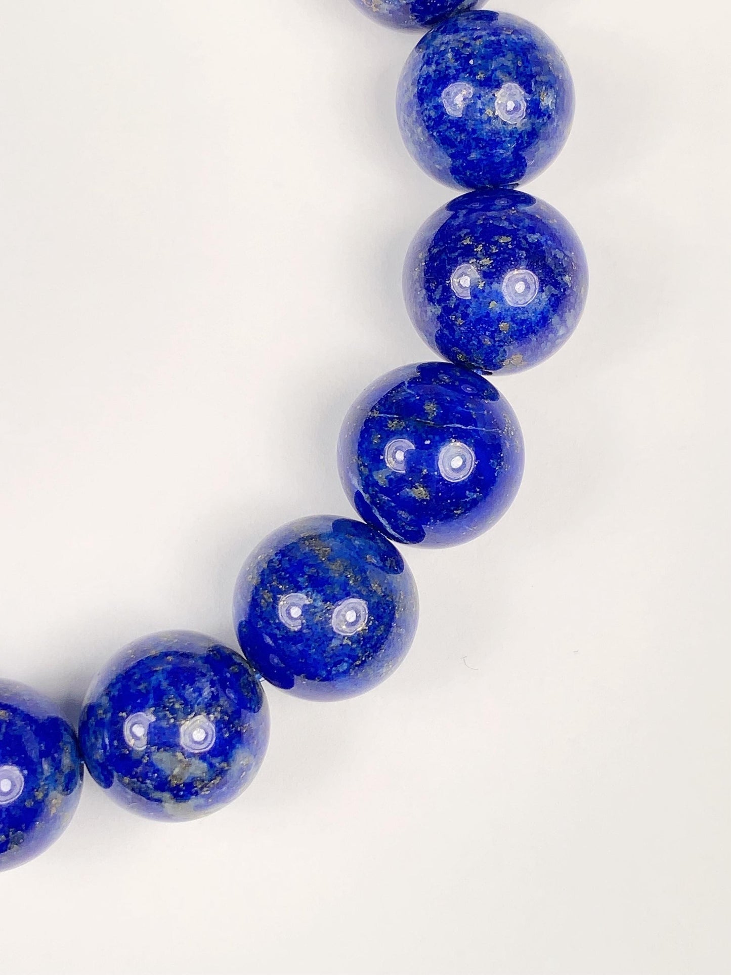 No Dyed Good Quality Natural Lapis Lazuli Stretch Bracelet: Blue Gold Gemstone