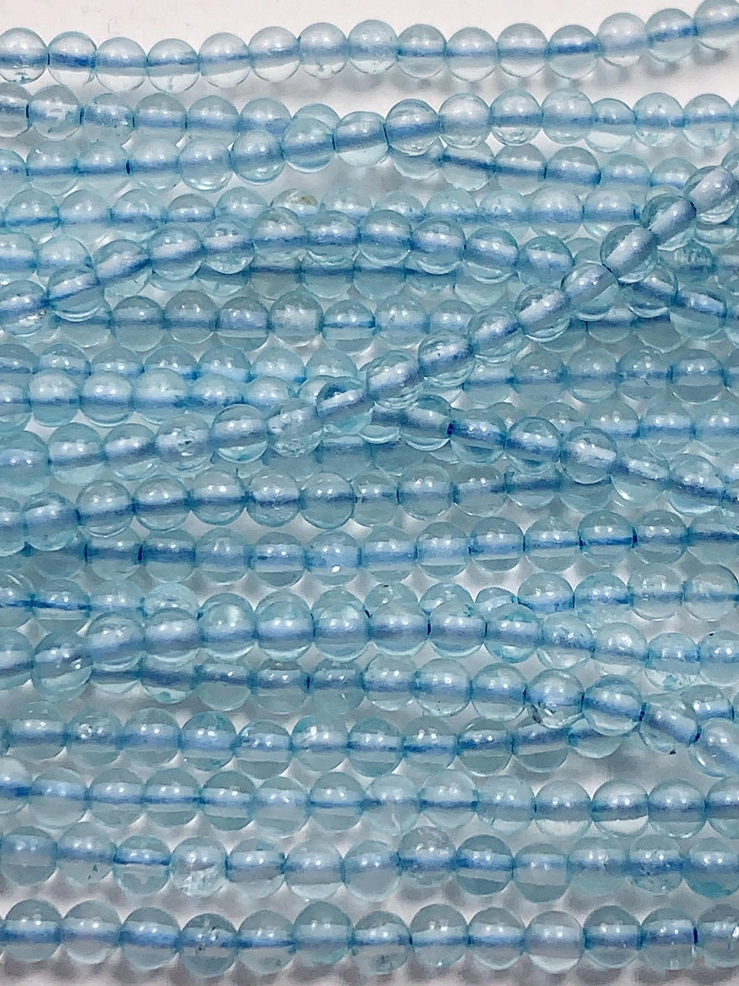 AAA Natural Transparent Sky Blue Topaz Smooth Round Beads 15.5" Strand Gemstone