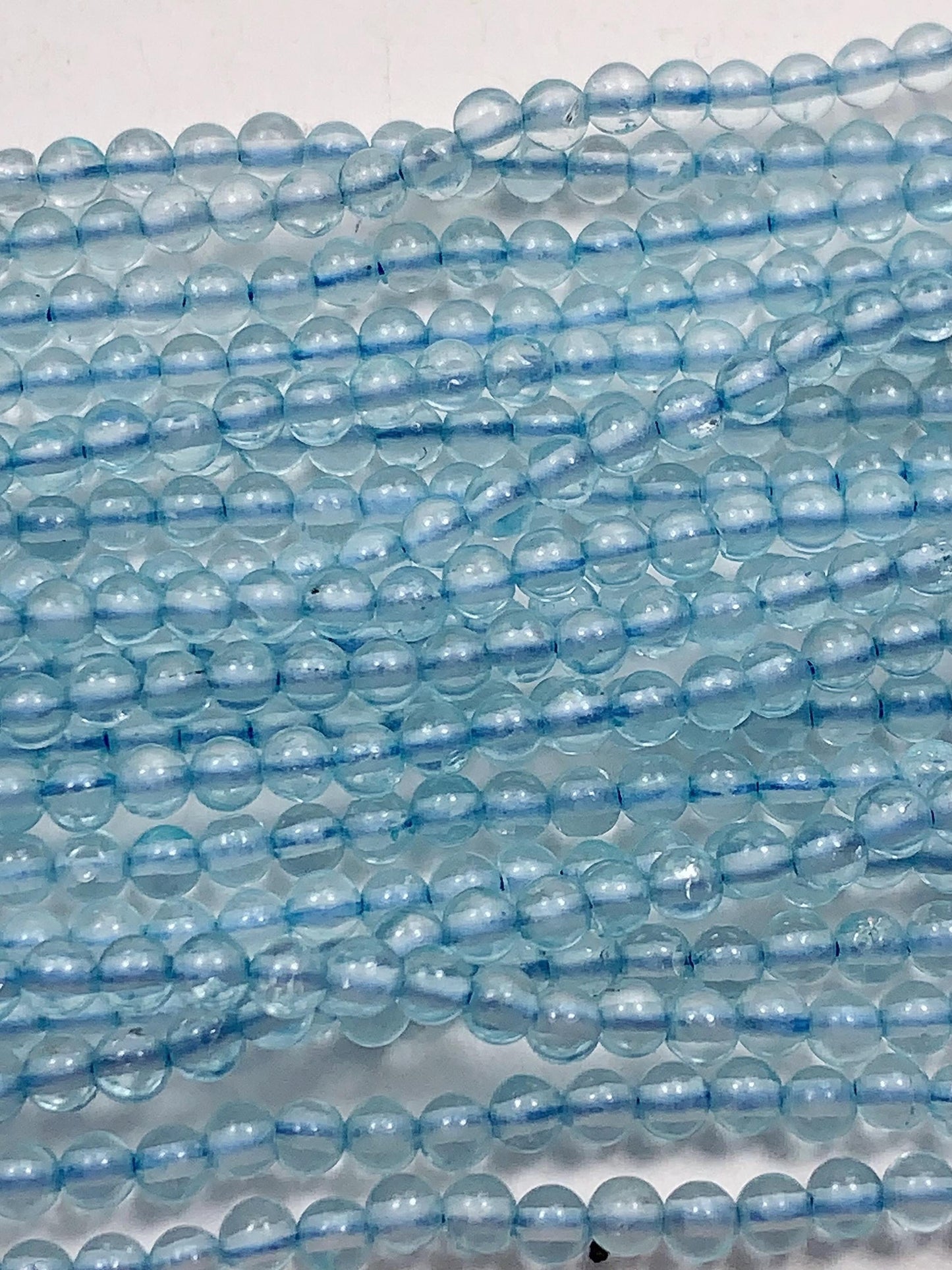 AAA Natural Transparent Sky Blue Topaz Smooth Round Beads 15.5" Strand Gemstone