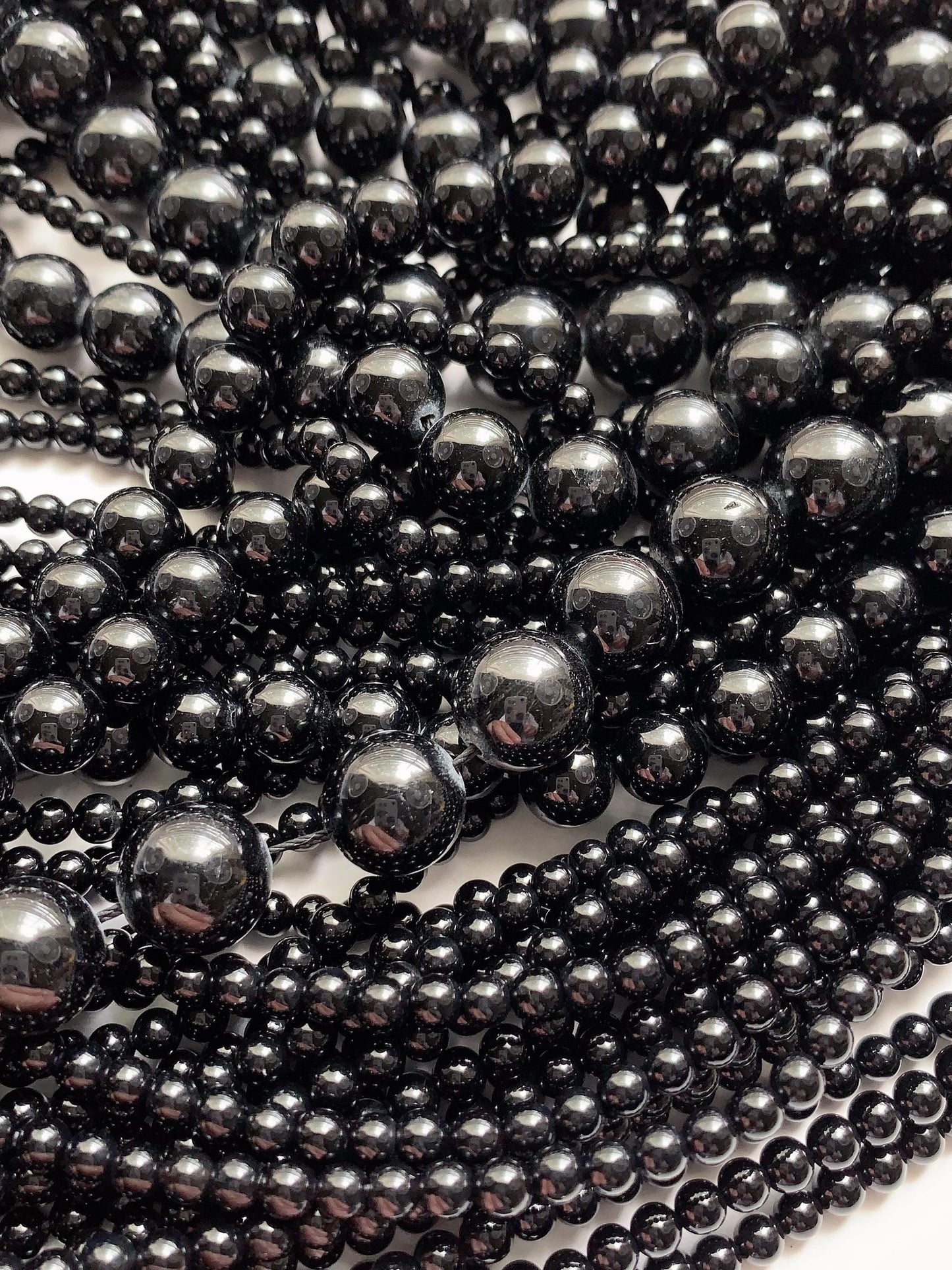 Grade AAA Genuine Natural  Black  Spinel Smooth Round Beads 15.5" Strand Gemstone 2mm 3mm 4mm 6mm 8mm 10mm 12mm 14mm 16mm 18mm 20mm