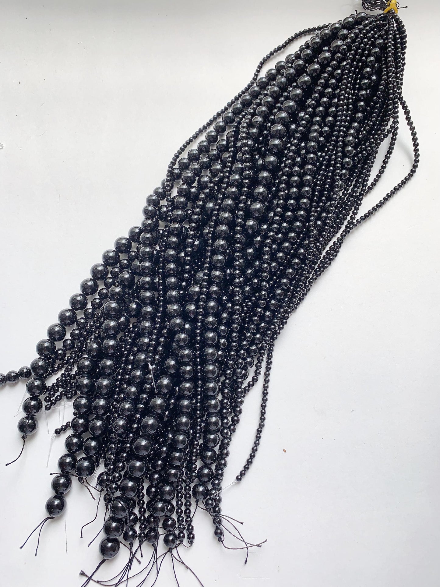 Grade AAA Genuine Natural  Black  Spinel Smooth Round Beads 15.5" Strand Gemstone 2mm 3mm 4mm 6mm 8mm 10mm 12mm 14mm 16mm 18mm 20mm