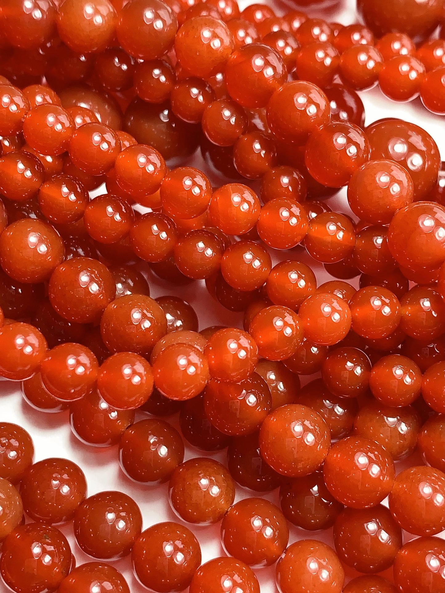 Red Agate Smooth Round Beads: Grade AAA Genuine Gemstone Strand