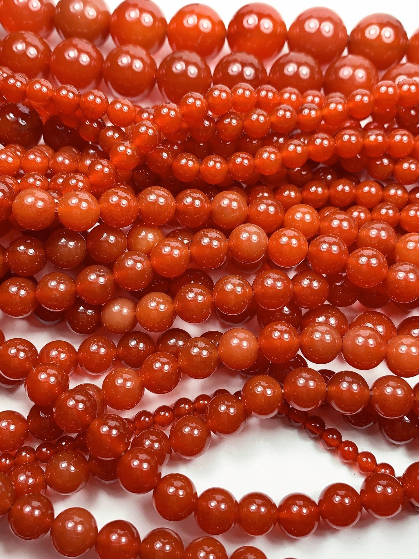 Red Agate Smooth Round Beads: Grade AAA Genuine Gemstone Strand