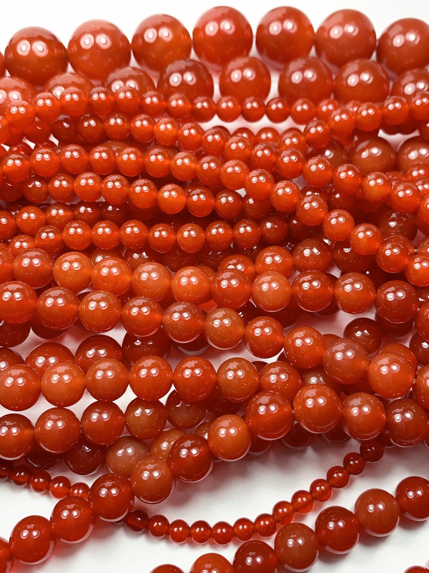 Red Agate Smooth Round Beads: Grade AAA Genuine Gemstone Strand