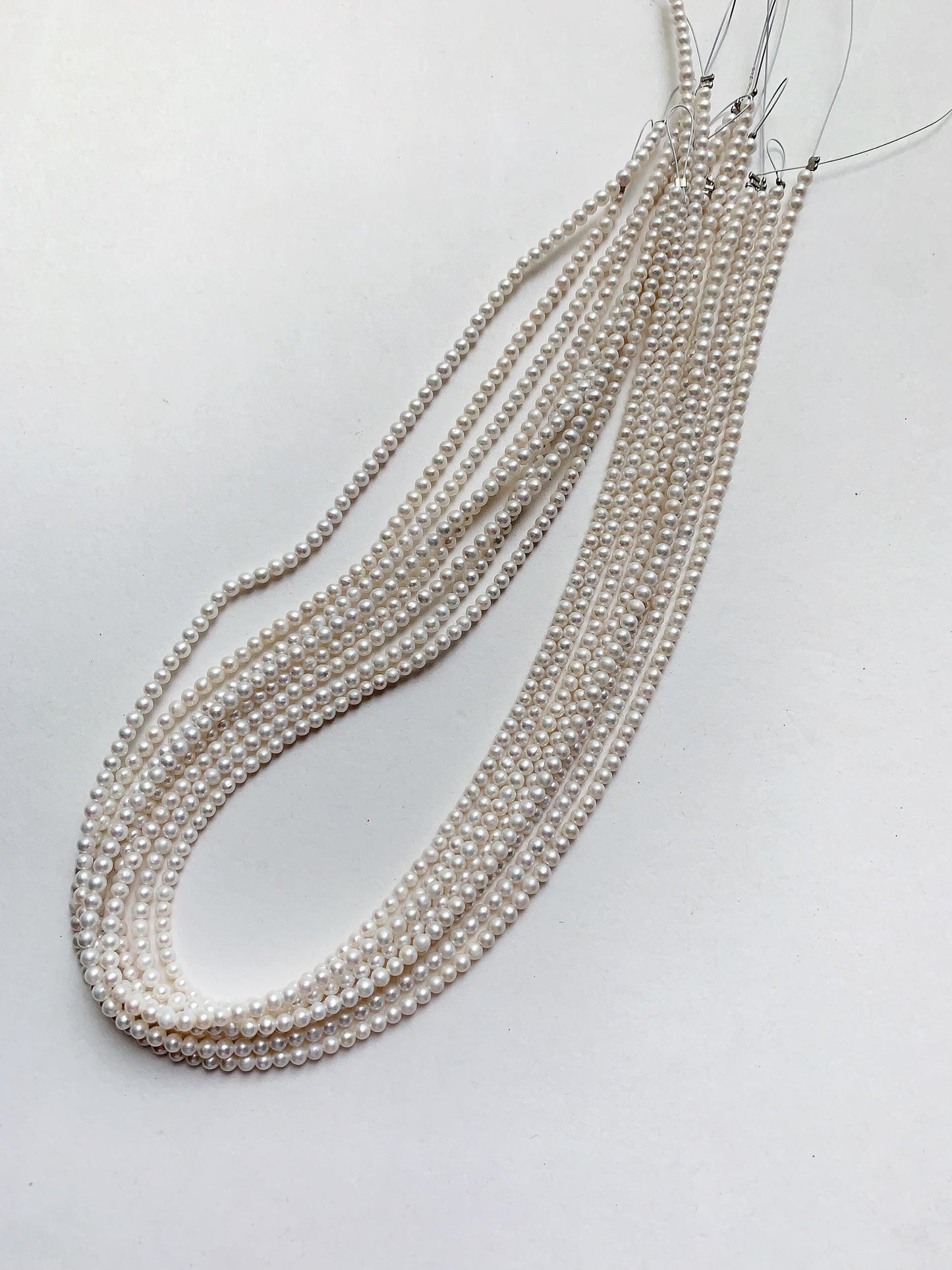 3mm Genuine White Pearl Beads: Near Round Strand for Jewelry Making