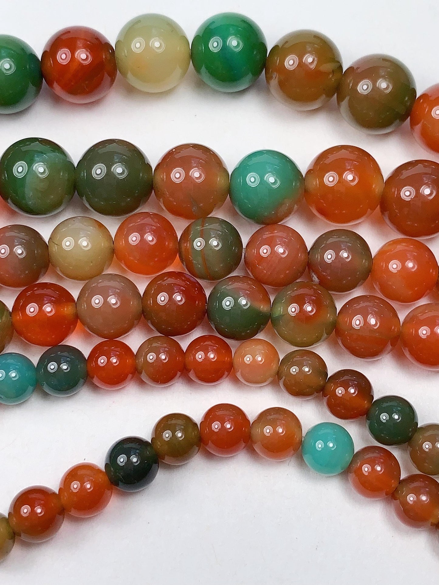 Deep Red Agate Smooth Round Beads: Natural Gemstone Strand