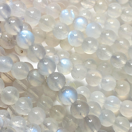 AAA Natural Blue Soft Translucent Moonstone Smooth Round Beads Gemstone 15.5  Strand 2mm 3mm 4mm 6mm 8mm 10mm Super High Quality