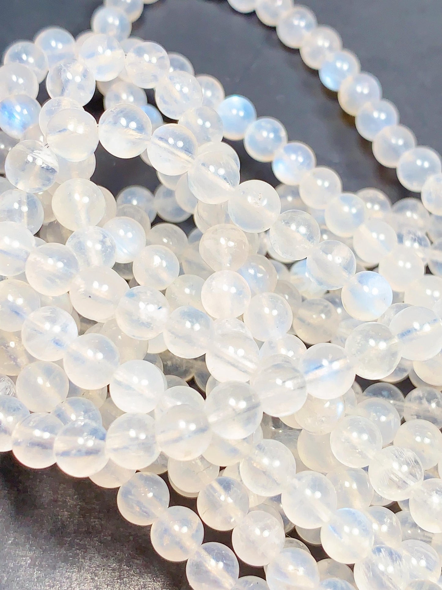 AAA Natural Blue Soft Translucent Moonstone Smooth Round Beads Gemstone 15.5  Strand 2mm 3mm 4mm 6mm 8mm 10mm Super High Quality