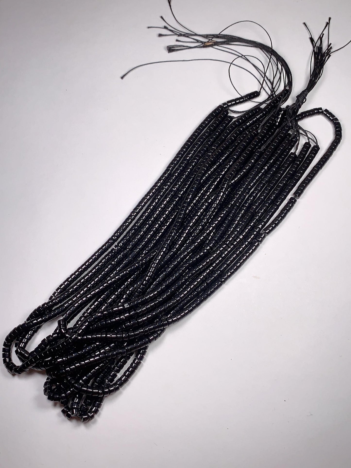 2x4mm Natural Black Obsidian Heishi Disc Beads 15 Strand Gemstone