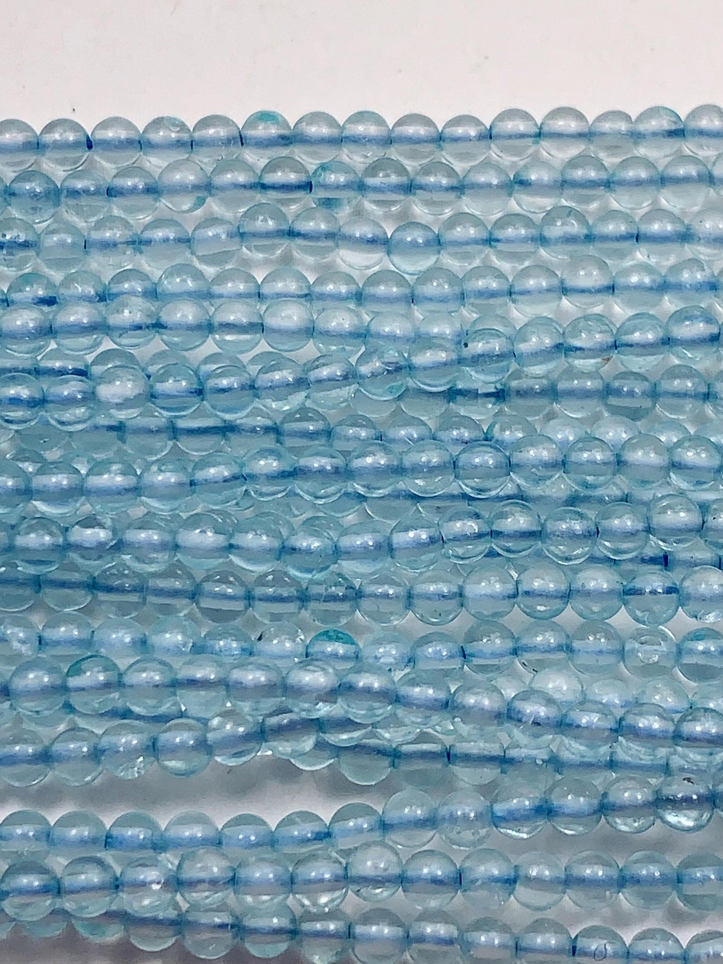 AAA Natural Transparent Sky Blue Topaz Smooth Round Beads 15.5" Strand Gemstone