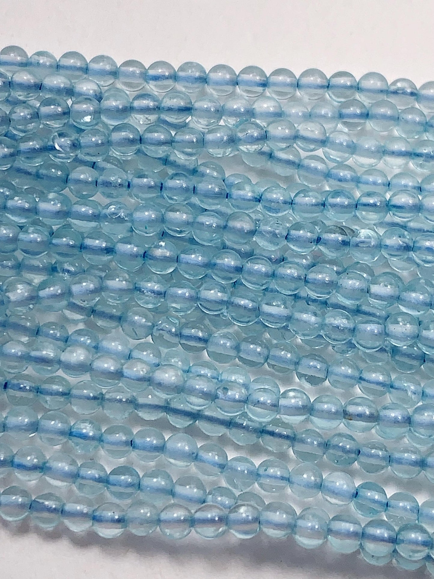 AAA Natural Transparent Sky Blue Topaz Smooth Round Beads 15.5" Strand Gemstone