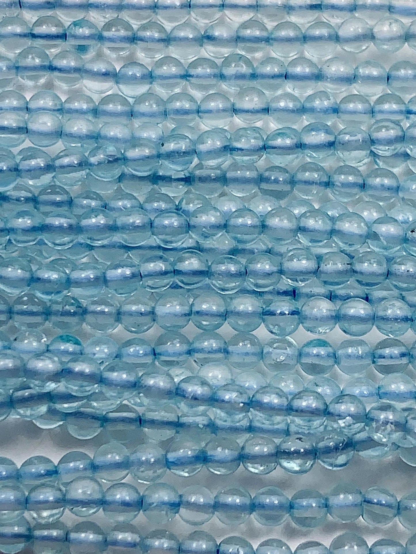 AAA Natural Transparent Sky Blue Topaz Smooth Round Beads 15.5" Strand Gemstone