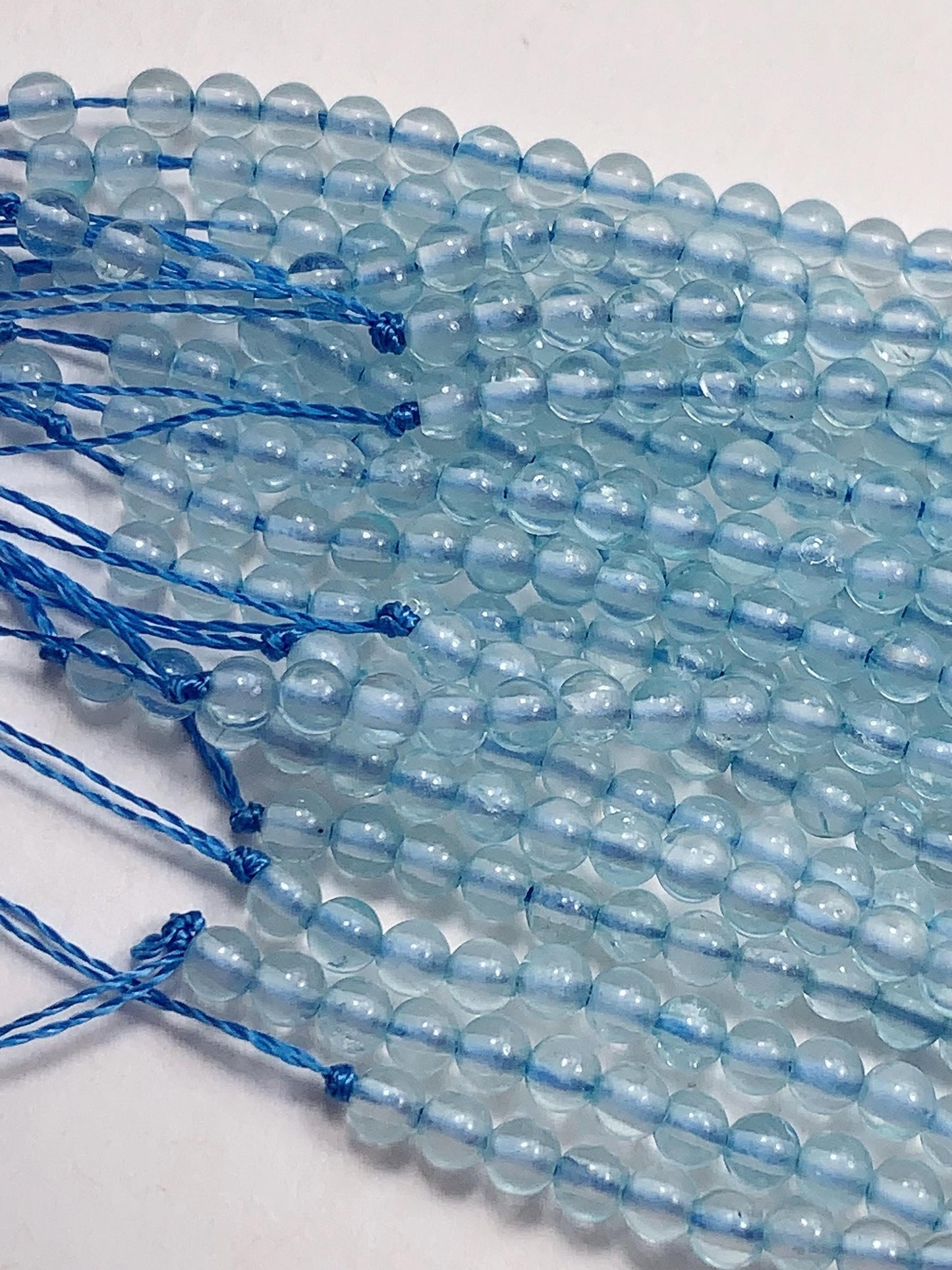 AAA Natural Transparent Sky Blue Topaz Smooth Round Beads 15.5" Strand Gemstone