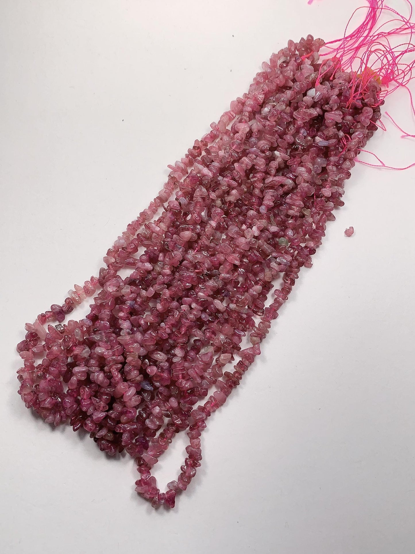 3-8mm  Natural Genuine Pink Tourmaline  Nugget Pebble Irregular Shaped Chip Beads 15.5