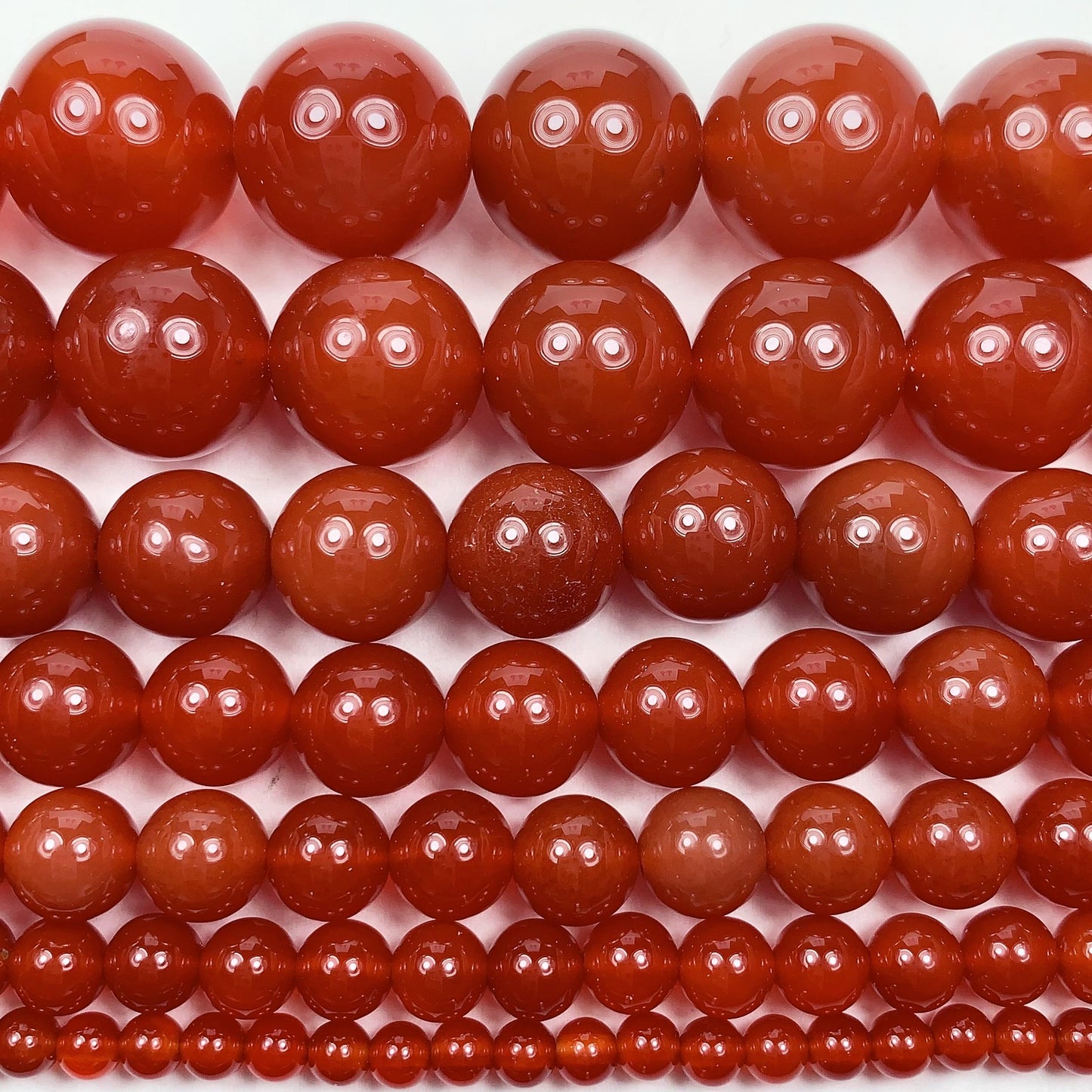 Red Agate Smooth Round Beads: Grade AAA Genuine Gemstone Strand