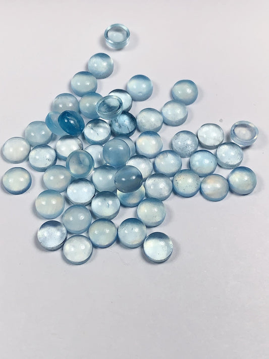 6mm Genuine Natural Blue and Gold Aquamarine Loose Gems Gemstone high quality