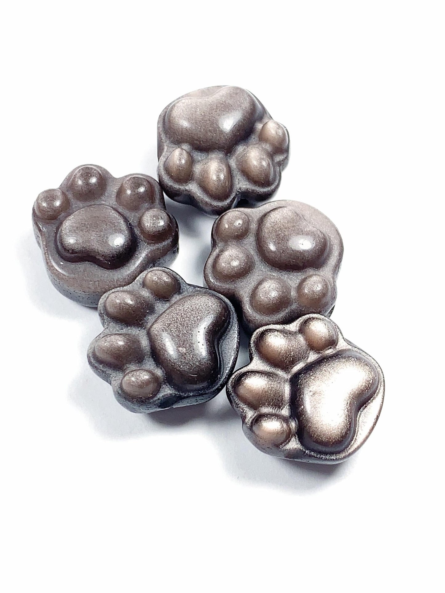 16mm Good Detail Carved  Natural Black Silver Obsidian cat feet beads Loose Gems Gemstone
