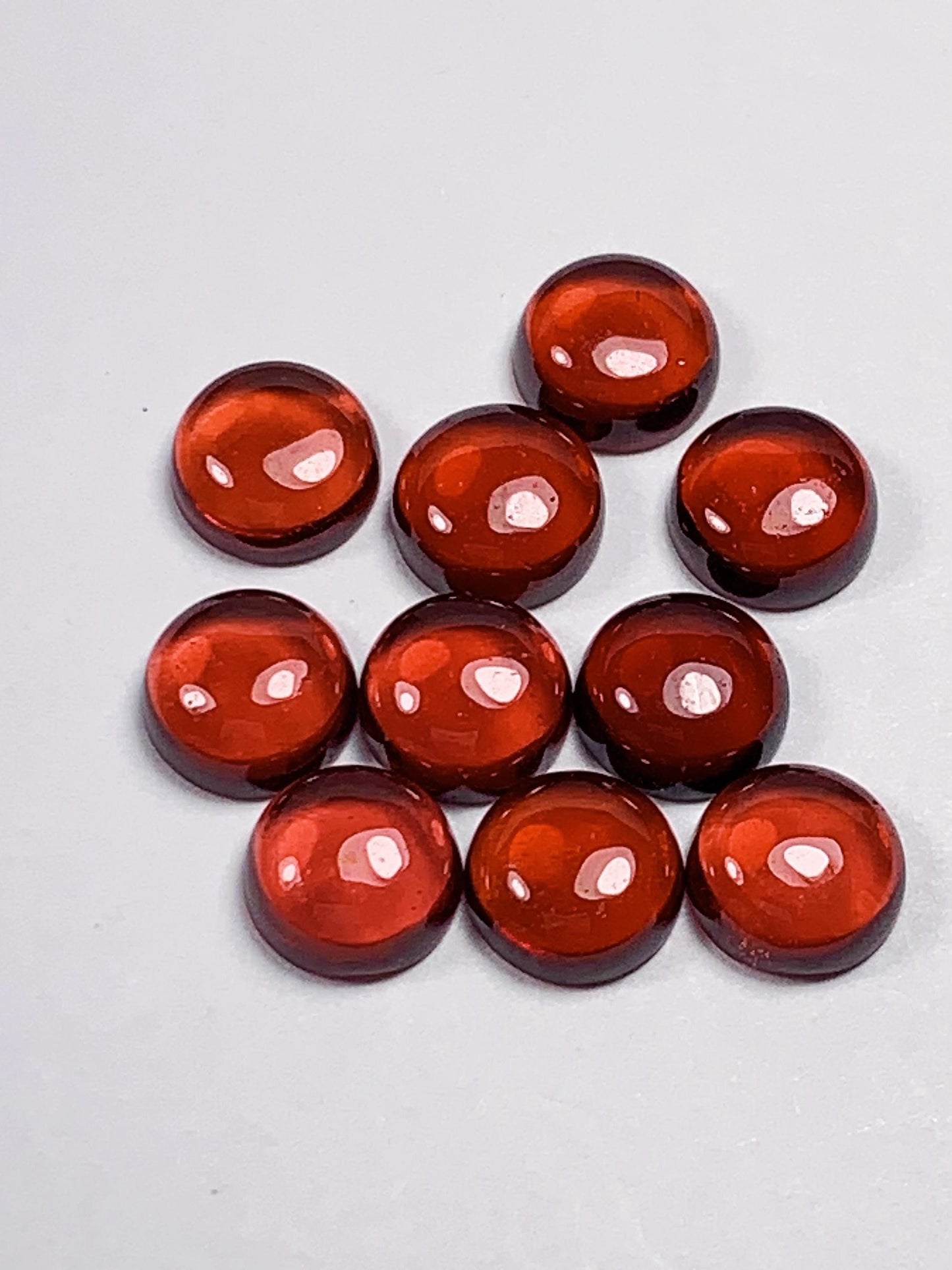 6mm AAA Red Garnet Gemstone: Natural Half Round Cut