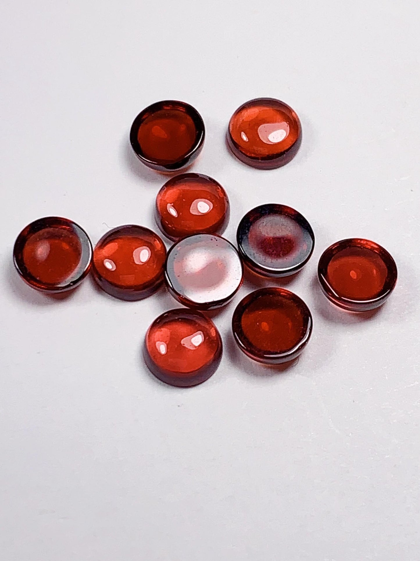 6mm AAA Red Garnet Gemstone: Natural Half Round Cut