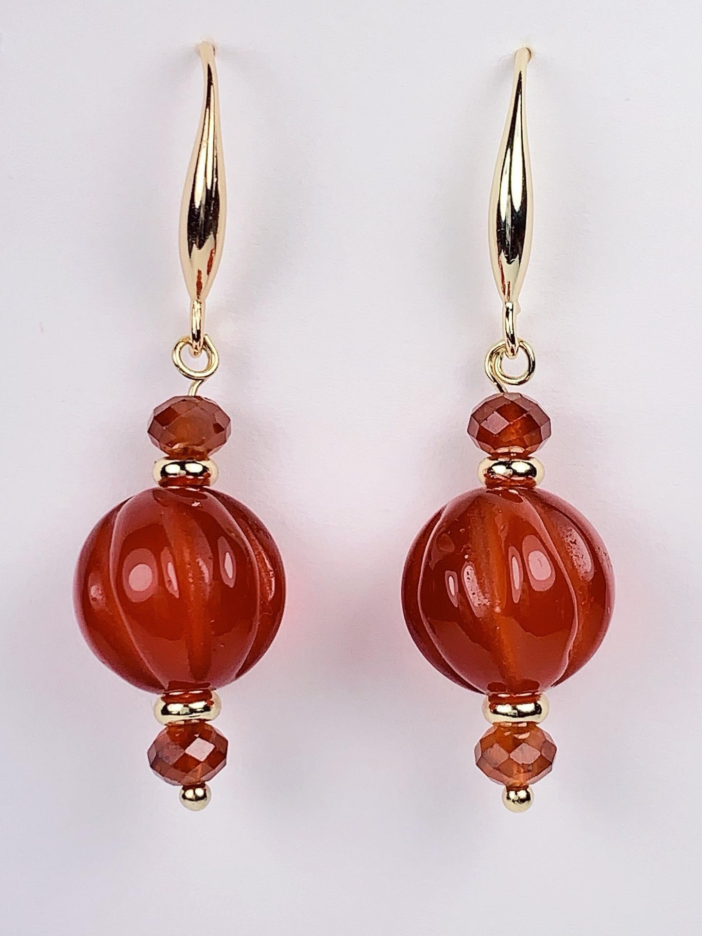 Agate and Garnet 14K Gold Filled Earrings: January Birthstone