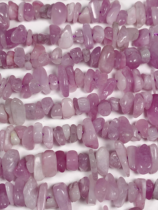 5-12mm  Natural Genuine Purple Kunzite Nugget Pebble Irregular Shaped Chip Beads 15.5
